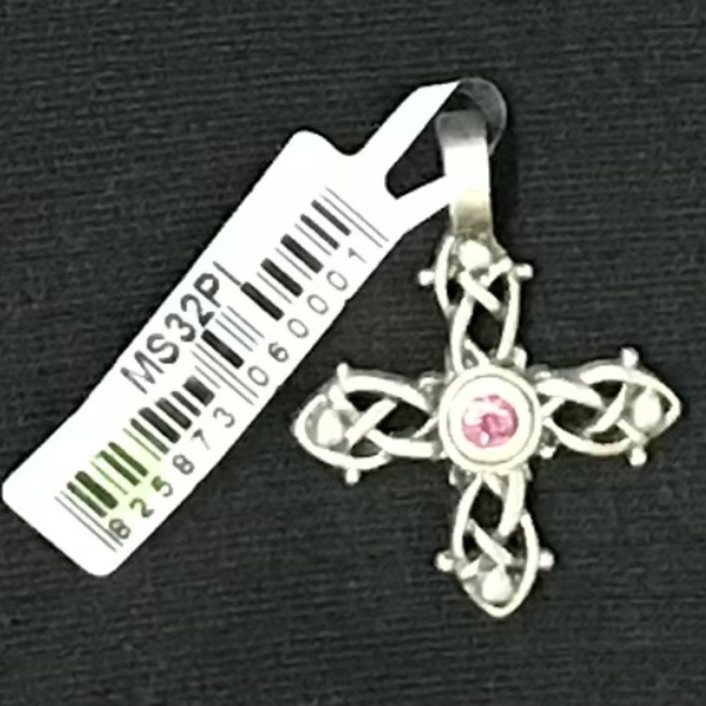 BICO Australia Cross Pendant with Pink Rhinestone
